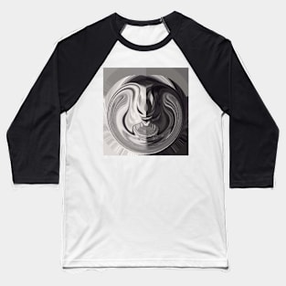 Black White & Gray Altered Ying Yang Baseball T-Shirt